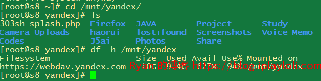 成功挂载 Yandex Disk 成功挂载 Yandex Disk