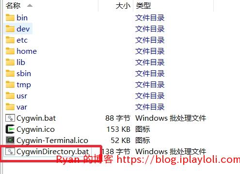 复制为CygwinDirectory.bat 复制为CygwinDirectory.bat