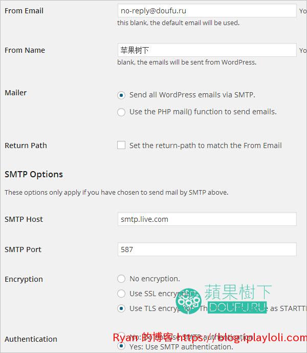 配置WordPress插件WP Mail SMTP 配置WordPress插件WP Mail SMTP